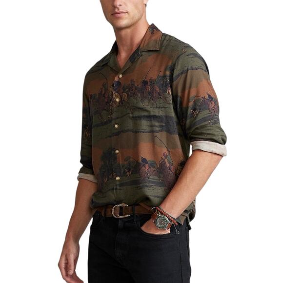Polo Ralph Lauren Custom Fit Polo-Toile Camp Shirt - M - Picture 1 of 7